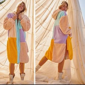 Free People Tundra Patched Fleece Jacket